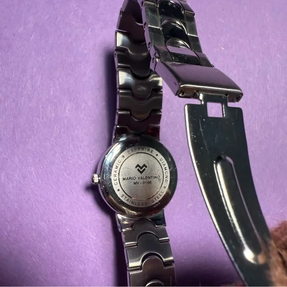 Mario Valentino Silver Dial Watch with Black Trim display picture 3